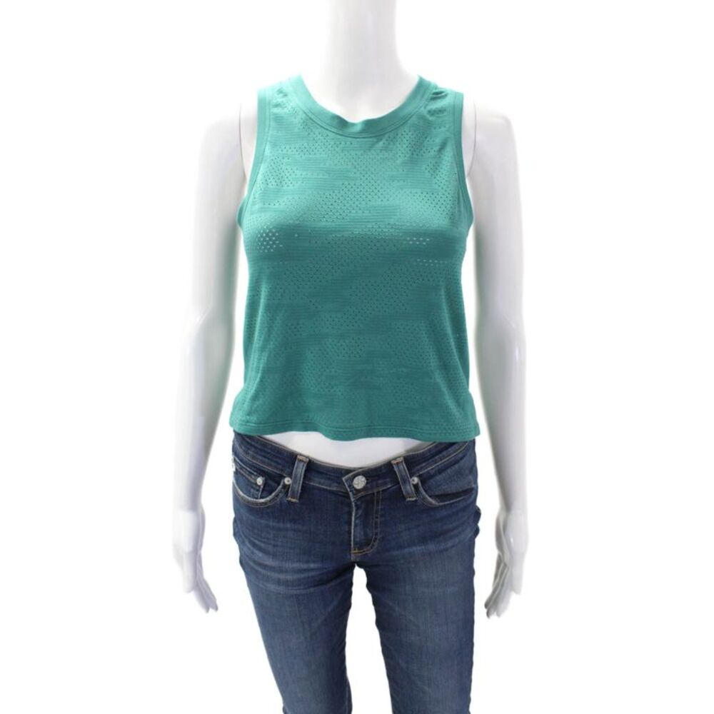 Lululemon Womens Activewear Perforated Sleeveless Tank Top Green Size 2